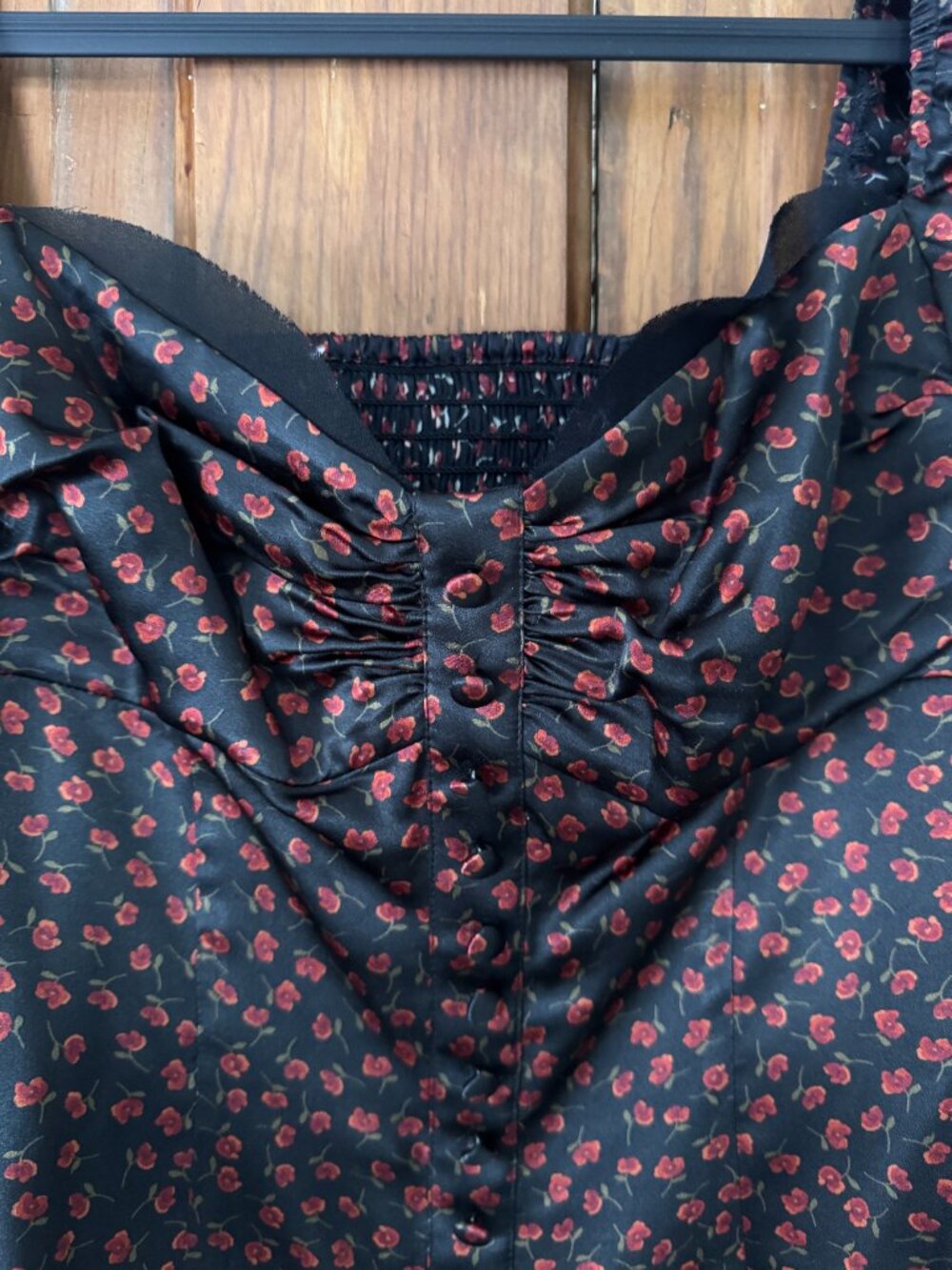 Reformation Black Silk Floral Corset Style Top 2 - Picture 2 of 6